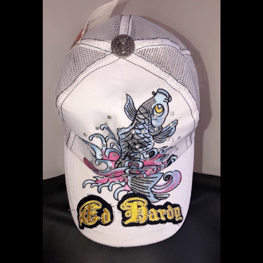 Ed Hardy fish trucker hat NWT
